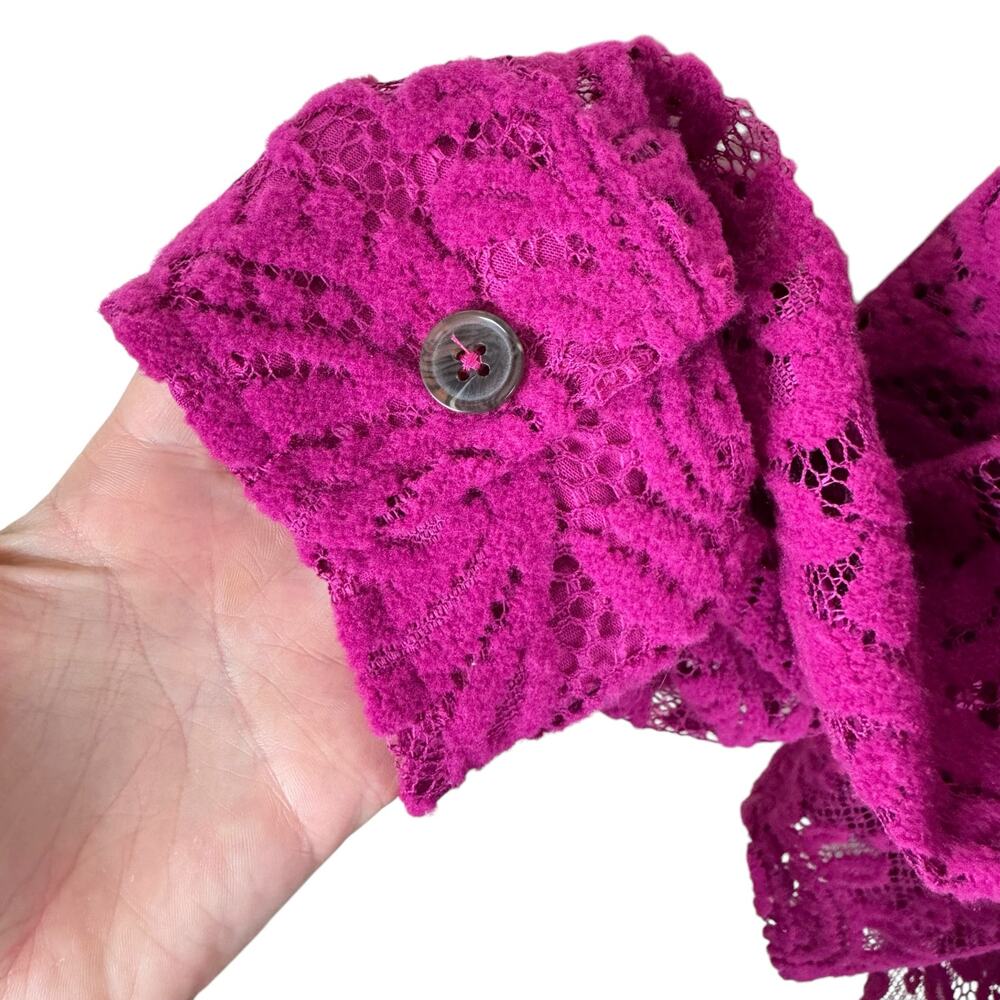 We The Free Ruby Lace Raspberry Shacket Jacket Button Up Oversized Size L - Picture 7 of 10